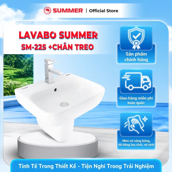 LAVABO SM - 225 + CHÂN TREO
